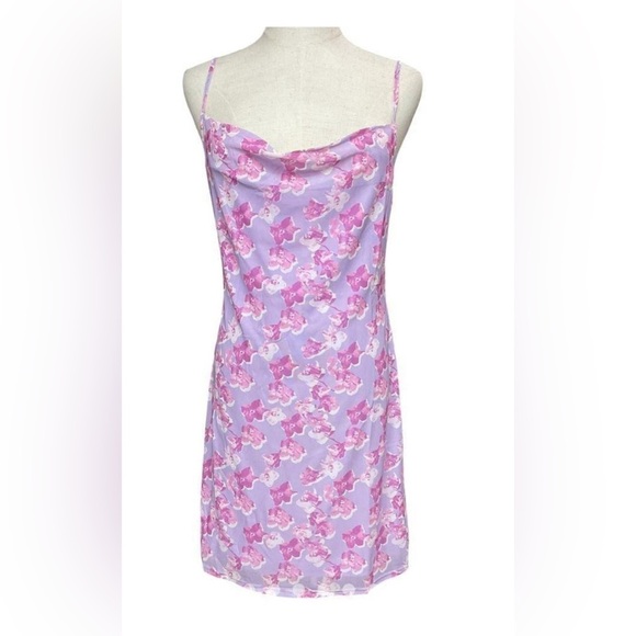 HALLOWEEN COSTUME 90s BRITNEY SPEARS Nordstrom Mesh Pink and Purple Dress XL - Picture 1 of 7